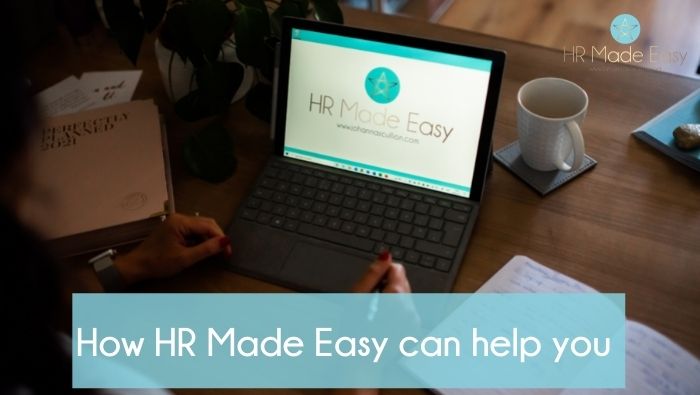 image of hr made easy logo on laptop